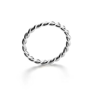 Kordel Ring in Weissgold
