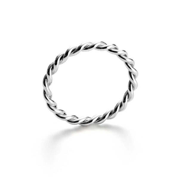 Kordel Ring in Weissgold