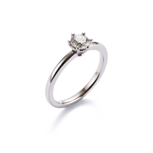 Solitär-Ring in Weissgold mit Brillant 0.5ct