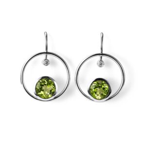 Ohrhänger Hugs & Kisses in Weissgold mit Peridot und Brillanten