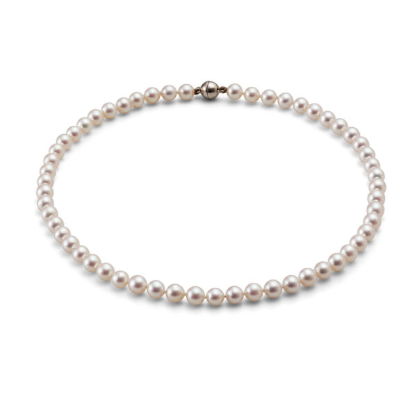 Süsswasser Zuchtperlencollier mit Weissgold Verschluss
