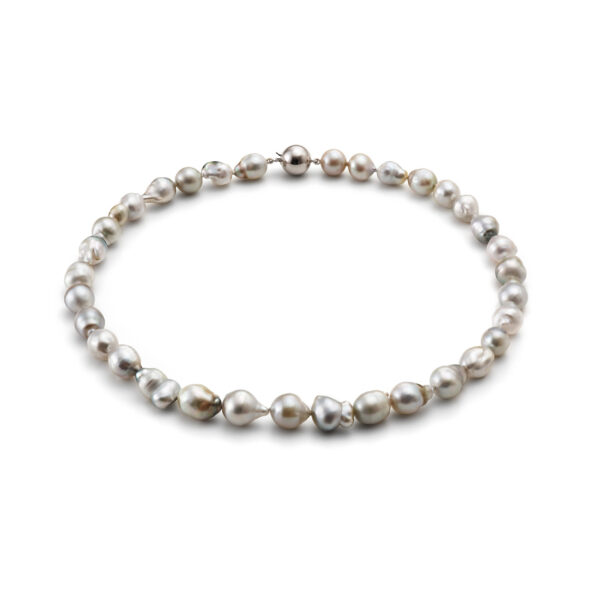 Tahiti Zuchtperlencollier mit Weissgold Verschluss