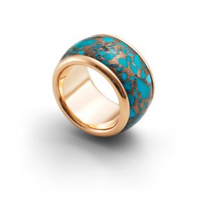 Kaleido Ring mit Türkis Matrix und Rotgold