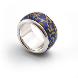 Kaleido Ring mit Lapis Matrix und Weissgold