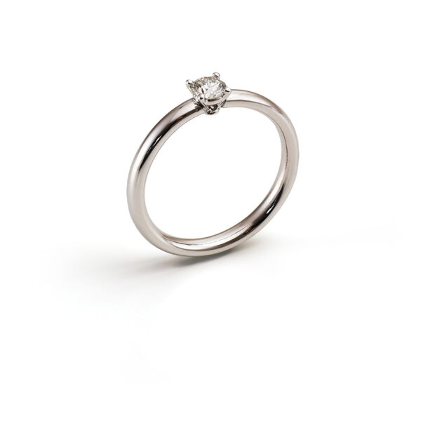 Solitär-Ring in Weissgold mit Brillant 0.22 ct