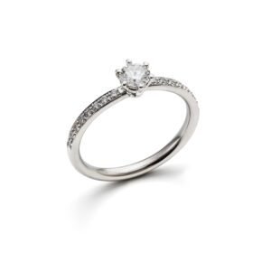 Solitär-Ring in Weissgold mit Brillant 0.32 ct