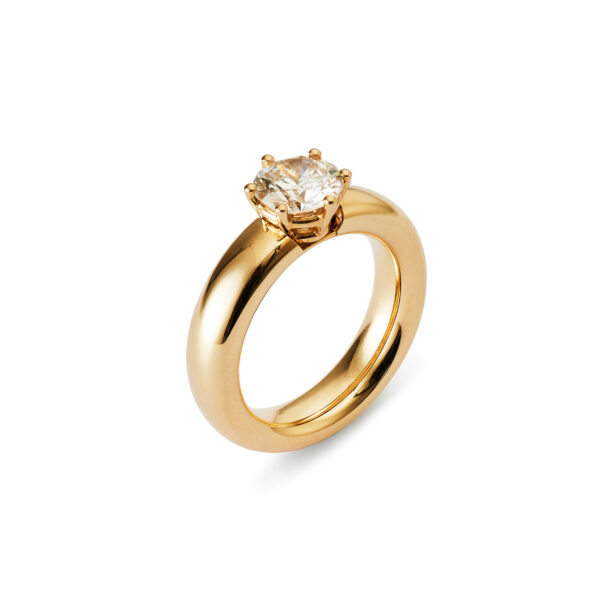 Solitär-Ring in Roségold mit Brillant 1.41 ct