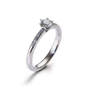 Solitär-Ring in Weissgold mit Brillant 0.35 ct
