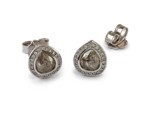 Ohrstecker in Weissgold mit Diamant Rosen und Brillanten
