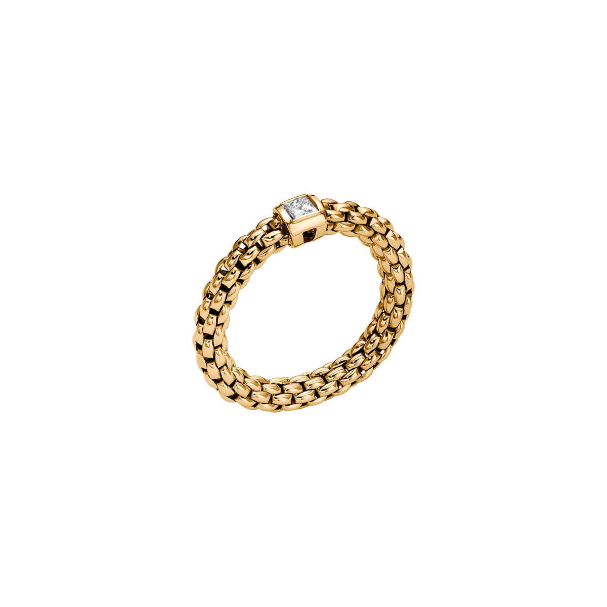 Fope Ring in Gelbgold mit einem Princess Diamant