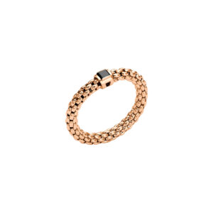 Fope Ring in Rotgold mit schwarzem Diamant
