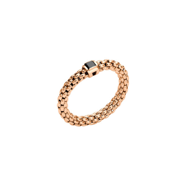 Fope Ring in Rotgold mit schwarzem Diamant