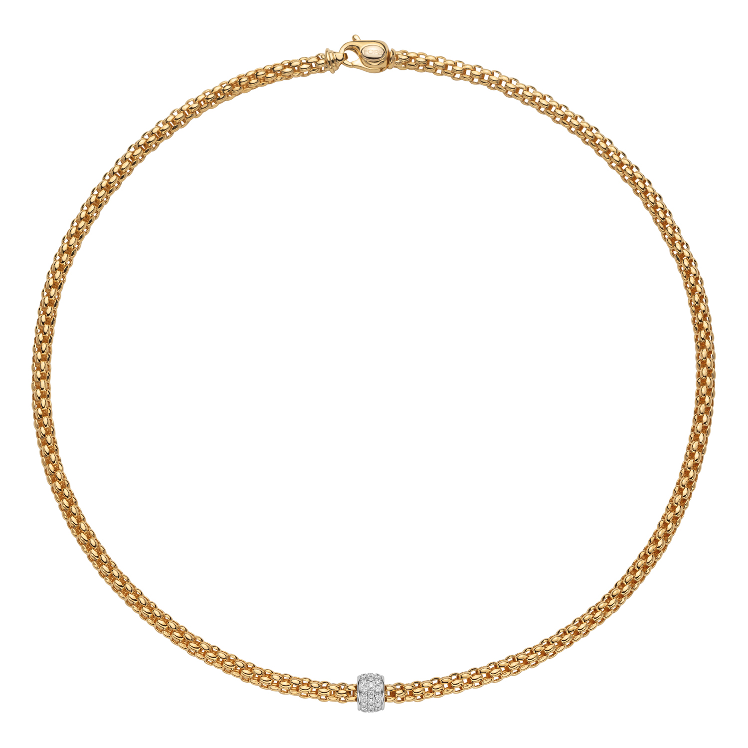 Fope Collier in Gelbgold mit Deko Element in Weissgold