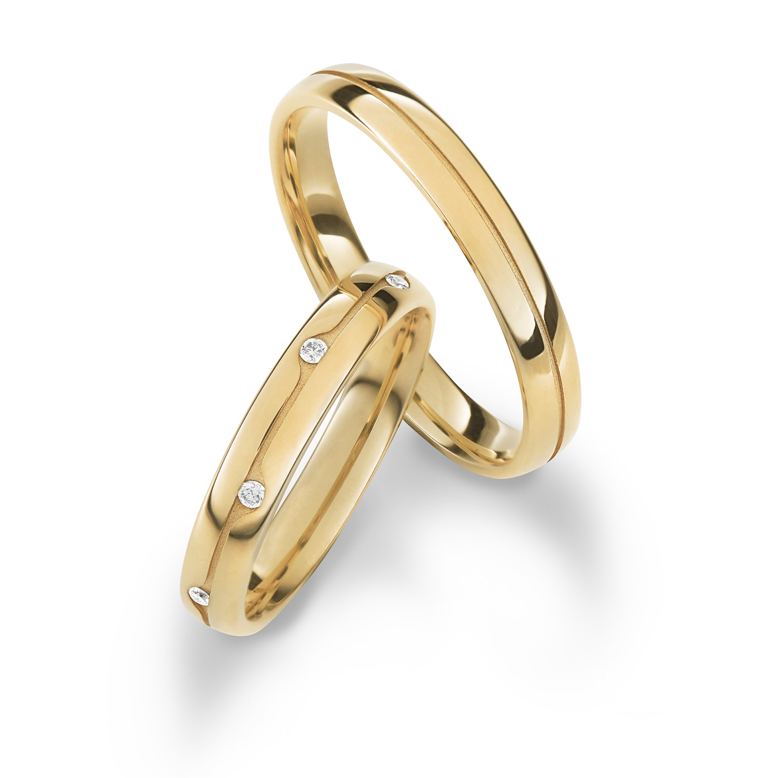 Trauringe in Gelbgold mit polierter Oberfläche